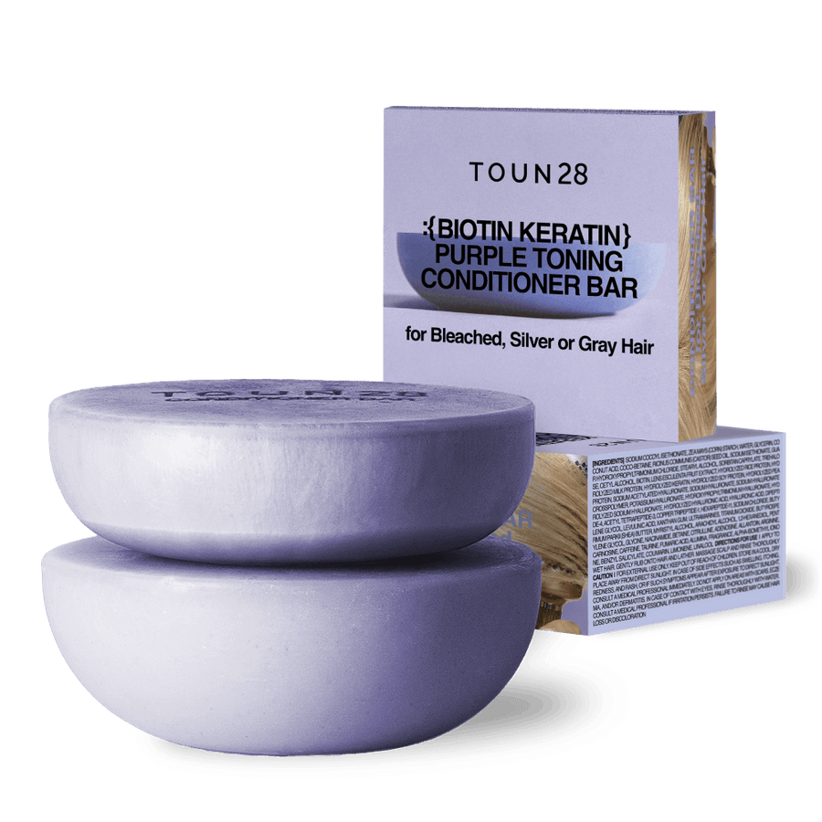 TOUN28 Biotin Keratin Purple Toning Shampoo Bar + Conditioner Bar